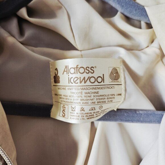 VTG Alafoss Icewool 100% Pure Virgin Wool Sweater Womens S Zip Ombre Jacket - Picture 3 of 3